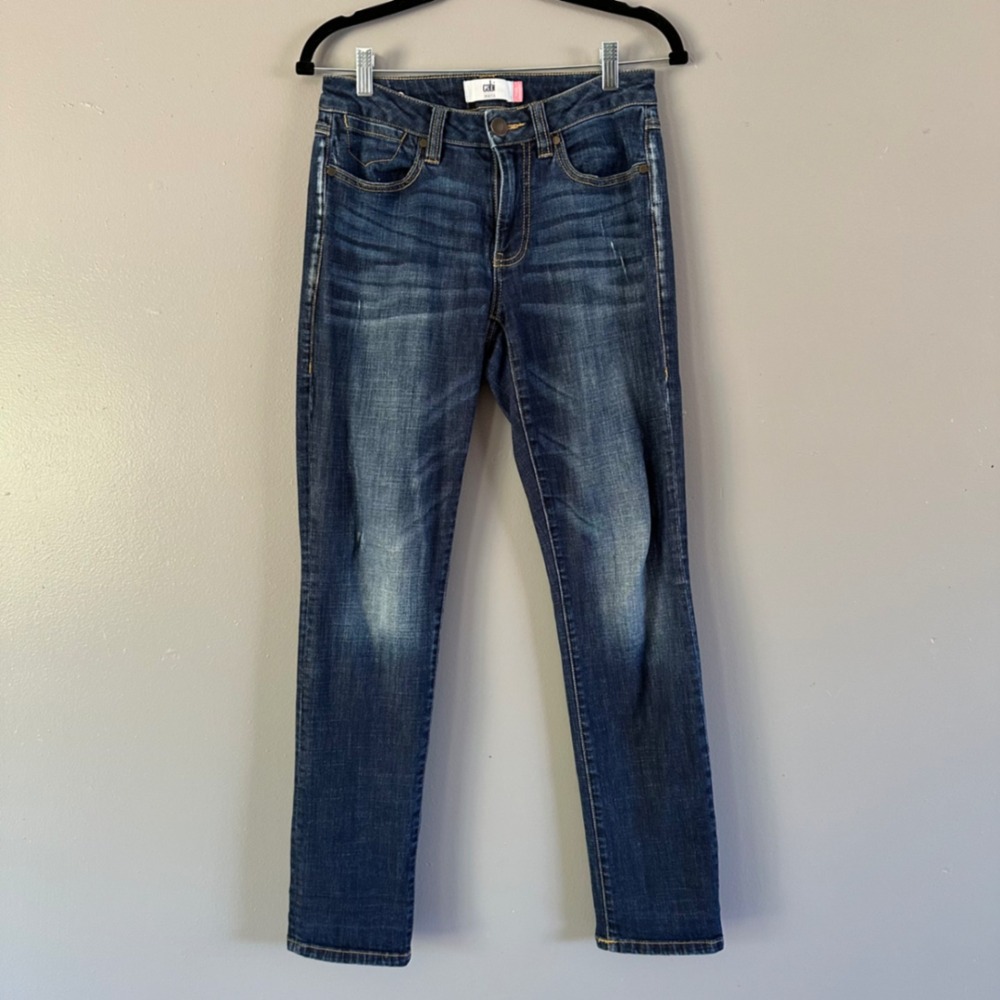 CABI‎ DARK WASH HIGH WAIST STRAIGHT LEG JEANS SIZE 2